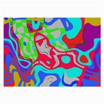 Colorful distorted shapes on a grey background                                                     Large Glasses Cloth