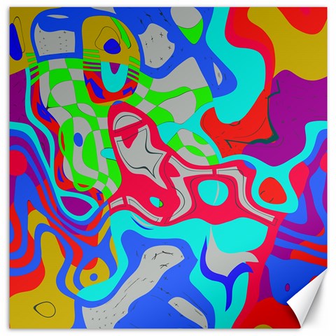 Colorful distorted shapes on a grey background                                                     Canvas 12  x 12  from ArtsNow.com 11.4 x11.56  Canvas - 1