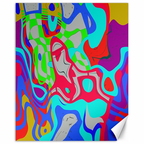 Colorful distorted shapes on a grey background                                                     Canvas 16  x 20  from ArtsNow.com 15.75 x19.29  Canvas - 1