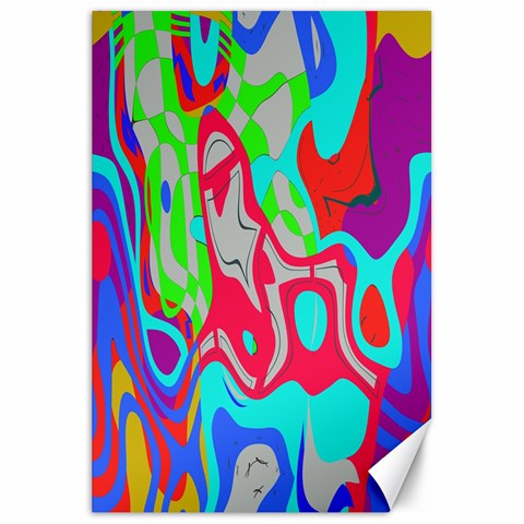 Colorful distorted shapes on a grey background                                                     Canvas 20  x 30  from ArtsNow.com 19.62 x28.9  Canvas - 1