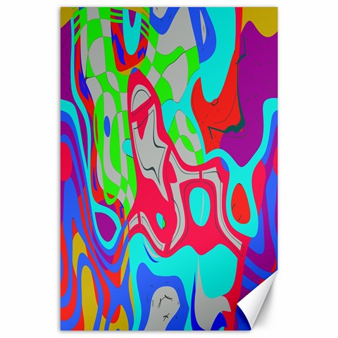 Colorful distorted shapes on a grey background                                                     Canvas 24  x 36  from ArtsNow.com 23.35 x34.74  Canvas - 1