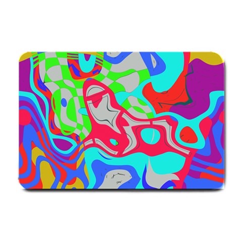 Colorful distorted shapes on a grey background                                                     Small Doormat from ArtsNow.com 24 x16  Door Mat