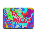 Colorful distorted shapes on a grey background                                                     Small Doormat