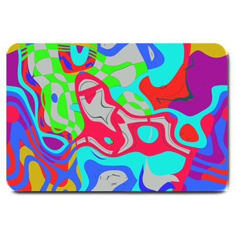 Colorful distorted shapes on a grey background                                                     Large Doormat from ArtsNow.com 30 x20  Door Mat