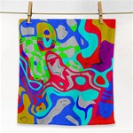 Colorful distorted shapes on a grey background                                                     Face Towel