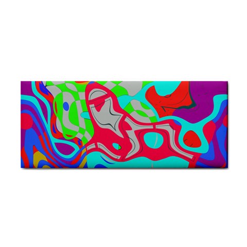 Colorful distorted shapes on a grey background                                                     Hand Towel from ArtsNow.com Front