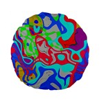 Colorful distorted shapes on a grey background                                                    Standard 15  Premium Flano Round Cushion