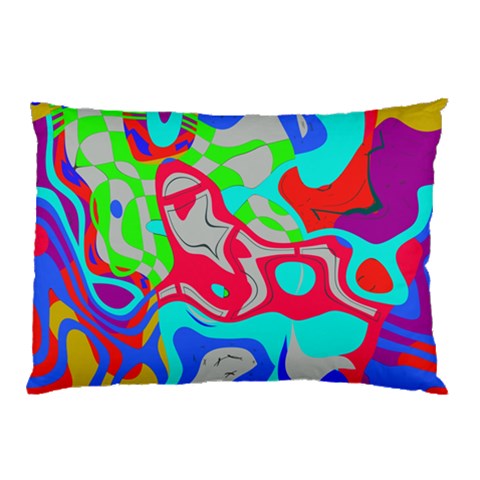 Colorful distorted shapes on a grey background                                                     Pillow Case from ArtsNow.com 26.62 x18.9  Pillow Case