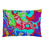 Colorful distorted shapes on a grey background                                                     Pillow Case