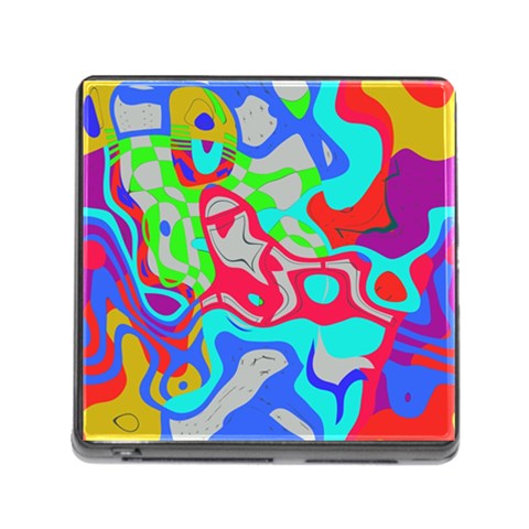 Colorful distorted shapes on a grey background                                                     Memory Card Reader (Square) from ArtsNow.com Front