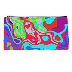 Colorful distorted shapes on a grey background                                                    Pencil Case from ArtsNow.com Front