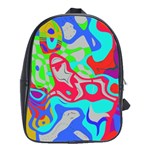 Colorful distorted shapes on a grey background                                                     School Bag (Large)