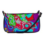 Colorful distorted shapes on a grey background                                                     Shoulder Clutch Bag