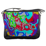 Colorful distorted shapes on a grey background                                                     Messenger Bag