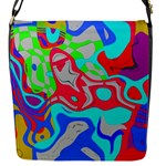 Colorful distorted shapes on a grey background                                                     Flap Closure Messenger Bag (S)