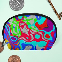 Colorful distorted shapes on a grey background                                                     Accessory Pouch from ArtsNow.com Back