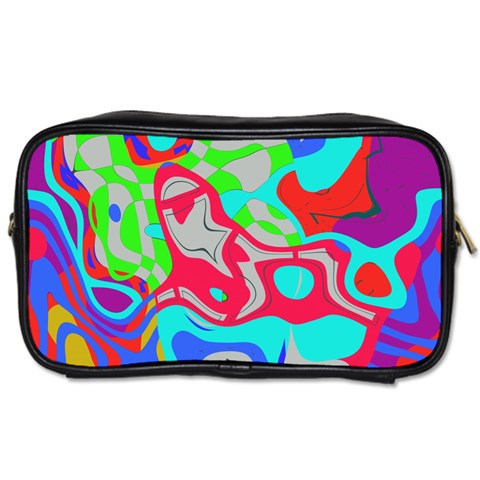 Colorful distorted shapes on a grey background                                                     Toiletries Bag (Two Sides) from ArtsNow.com Front