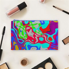 Colorful distorted shapes on a grey background                                                     Cosmetic Bag from ArtsNow.com Front