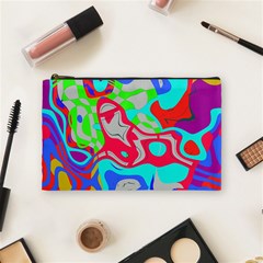 Colorful distorted shapes on a grey background                                                     Cosmetic Bag from ArtsNow.com Front