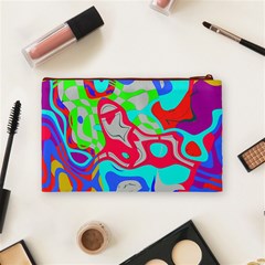 Colorful distorted shapes on a grey background                                                     Cosmetic Bag from ArtsNow.com Back