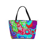 Colorful distorted shapes on a grey background                                                     Classic Shoulder Handbag