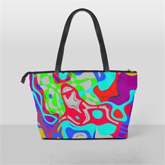 Colorful distorted shapes on a grey background                                                     Classic Shoulder Handbag from ArtsNow.com Back