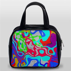 Colorful distorted shapes on a grey background                                                     Classic Handbag (Two Sides) from ArtsNow.com Front