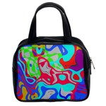 Colorful distorted shapes on a grey background                                                     Classic Handbag (Two Sides)