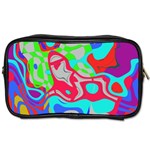 Colorful distorted shapes on a grey background                                                     Toiletries Bag (One Side)