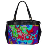 Colorful distorted shapes on a grey background                                                     Oversize Office Handbag