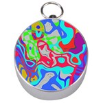 Colorful distorted shapes on a grey background                                                     Silver Compass