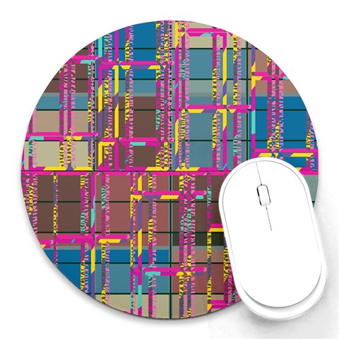 Colorful shapes texture                                                   Round Mousepad from ArtsNow.com Front