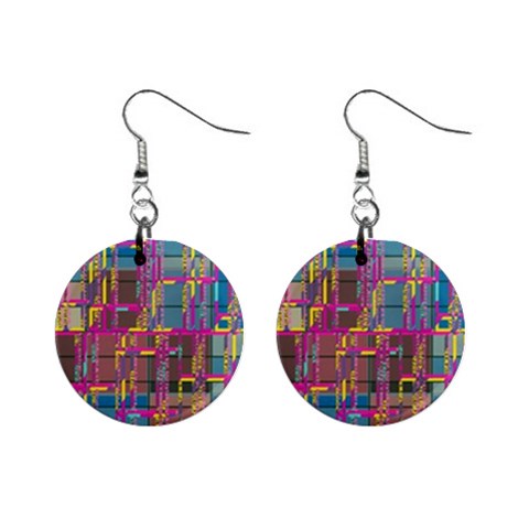 Colorful shapes texture                                                   1  Button Earrings from ArtsNow.com Front