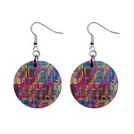 Colorful shapes texture                                                   1  Button Earrings