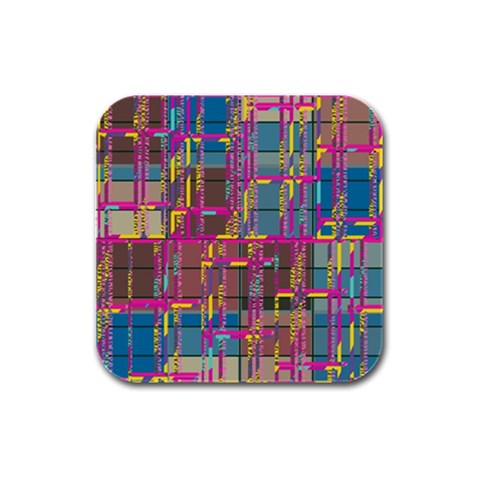 Colorful shapes texture                                                   Rubber Square Coaster (4 pack from ArtsNow.com Front