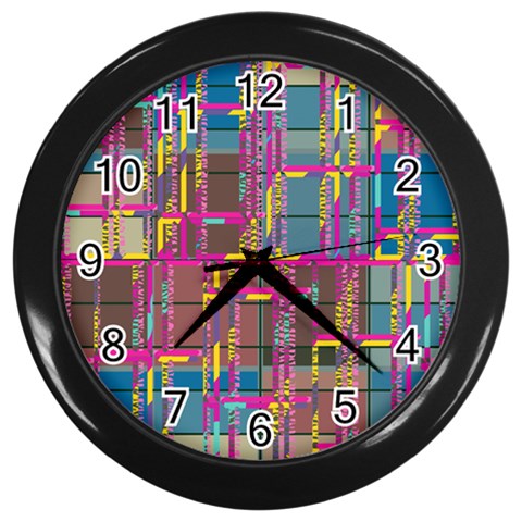 Colorful shapes texture                                                   Wall Clock (Black) from ArtsNow.com Front