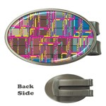 Colorful shapes texture                                                   Money Clip (Oval)