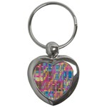 Colorful shapes texture                                                   Key Chain (Heart)