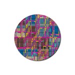 Colorful shapes texture                                                   Rubber Coaster (Round)