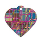 Colorful shapes texture                                                   Dog Tag Heart (One Side)