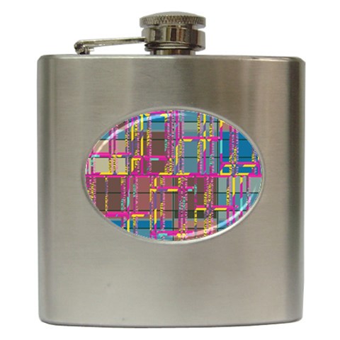 Colorful shapes texture                                                   Hip Flask (6 oz) from ArtsNow.com Front