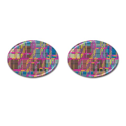 Colorful shapes texture                                                   Cufflinks (Oval) from ArtsNow.com Front(Pair)