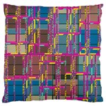 Colorful shapes texture                                                  Large Flano Cushion Case (Two Sides)