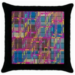 Colorful shapes texture                                                   Throw Pillow Case (Black)