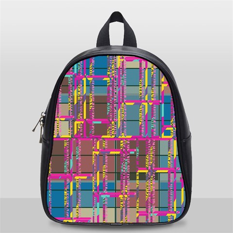 Colorful shapes texture                                                   School Bag (Small) from ArtsNow.com Front