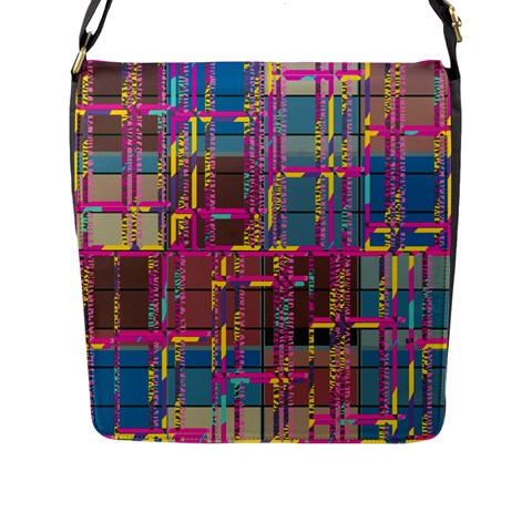 Colorful shapes texture                                                   Flap Closure Messenger Bag (L) from ArtsNow.com Front