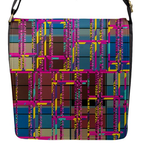 Colorful shapes texture                                                   Flap Closure Messenger Bag (S) from ArtsNow.com Front