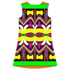 Colorful shapes                                                       Kids  Short Sleeve Velvet Dress from ArtsNow.com Back