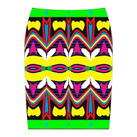 Colorful shapes                                                  Midi Wrap Pencil Skirt from ArtsNow.com Back