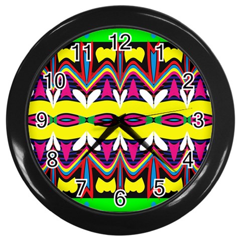 Colorful shapes                                                   Wall Clock (Black) from ArtsNow.com Front